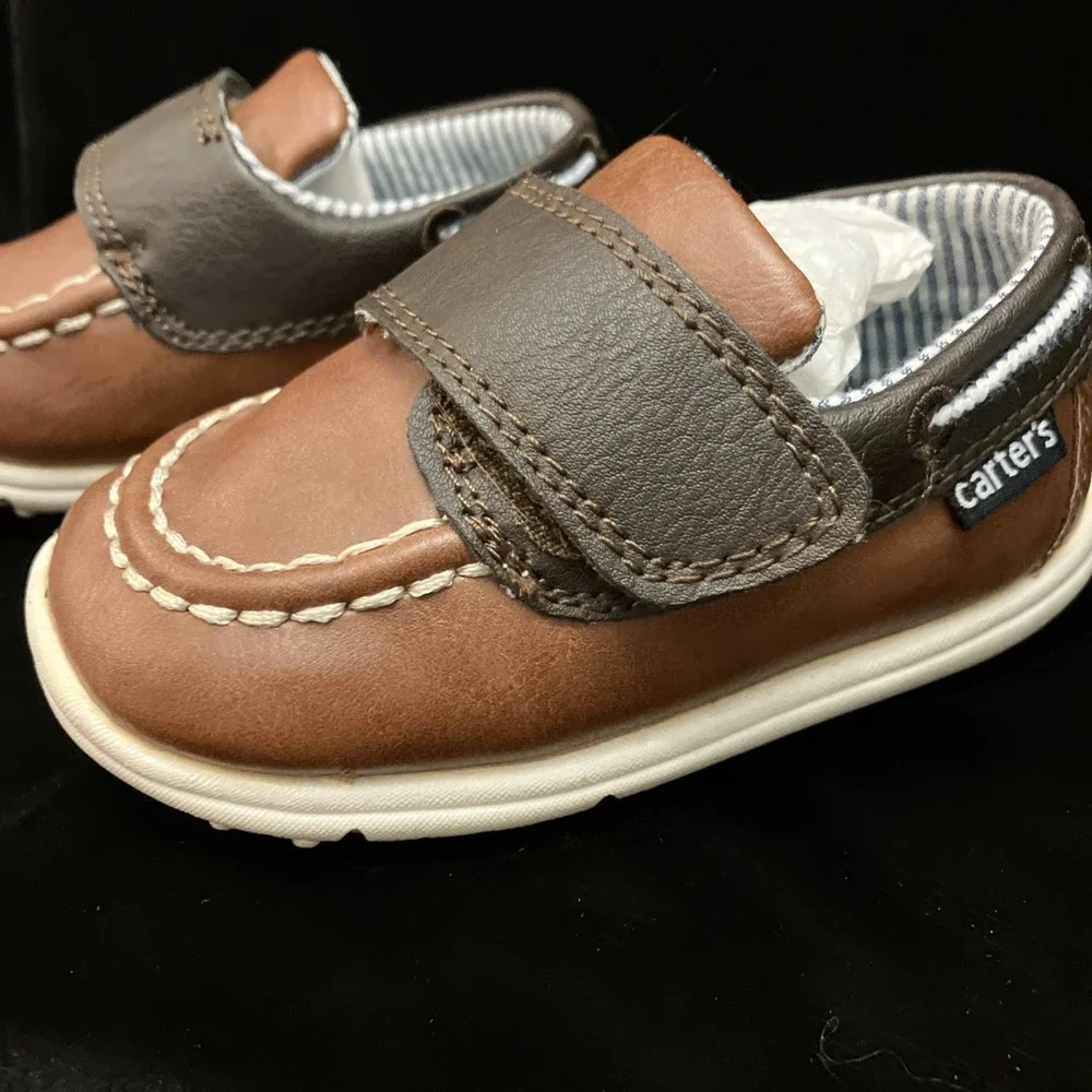 Carters Every Step Jaden Brown Walking Shoes Sz 5 Toddler Sneakers w/ Box